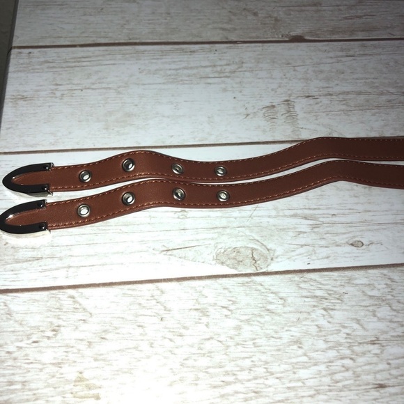 Brown Faux Leather Double Straps O Ring Choker - Picture 7 of 8